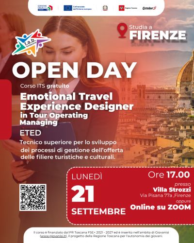 Open day ITS ETED (Emotional Travel Experience Designer in Tour Operating Managing) a Firenze