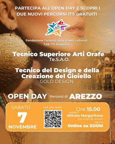 Open Day Te.S.A.O. (Tecnico Superiore Arti Orafe) e Gold Design (Tecnico del Design e della Creazione del Gioiello) Arezzo