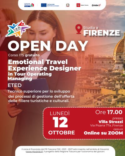 Open Day ETED (Emotional Travel Experience Designer in Tour Operating Managing) Firenze
